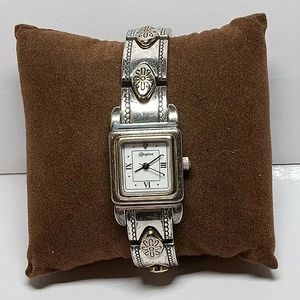 Brighton Ladies Abilene Two Tone w Leather Quartz Watch. New Battery 4/13/22